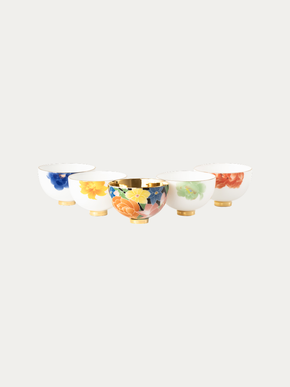 Underglaze Multicolored Ceramic Cup Set